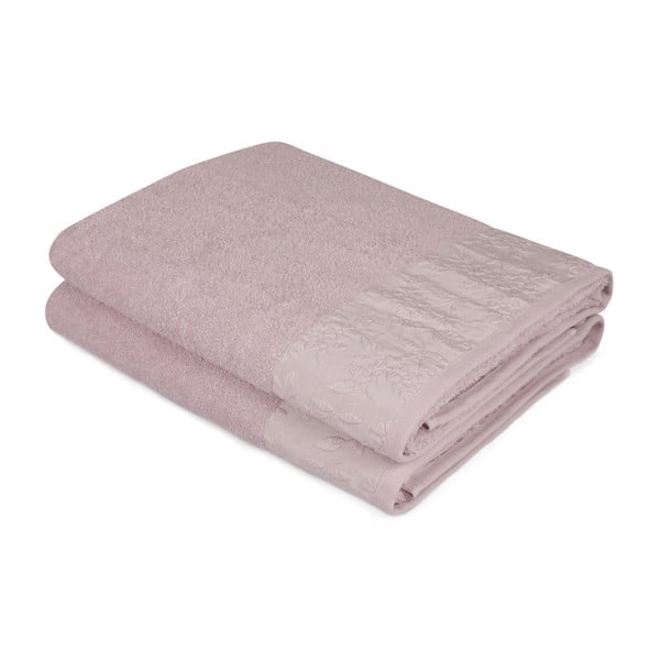 Комплект от 2 светлолилави кърпи от чист памук, 90 x 150 cm - Soft Kiss