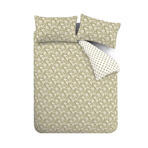 Зелено и бяло спално бельо за двойно легло 200x200 cm Tangier - Pineapple Elephant-image-2