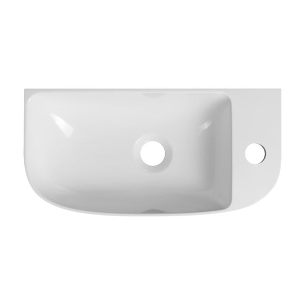Бял малък умивалник от отлят мрамор 44x22 cm Alga – Sapho-image-3