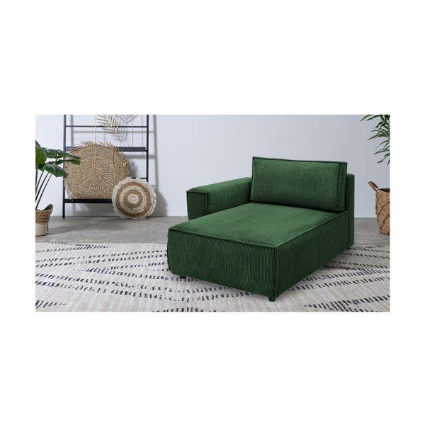 Модул за диван от зелен велур, ляв ъгъл Nihad modular – Bobochic Paris-image-1