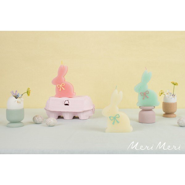 С великденски мотиви свещи в комплект 3 бр. време на горене 2 час Bunny – Meri Meri-image-2