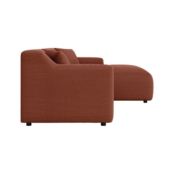 Ъглов диван от рипсено кадифе в тухлен цвят (десен ъгъл) Martin – Ropez-image-3