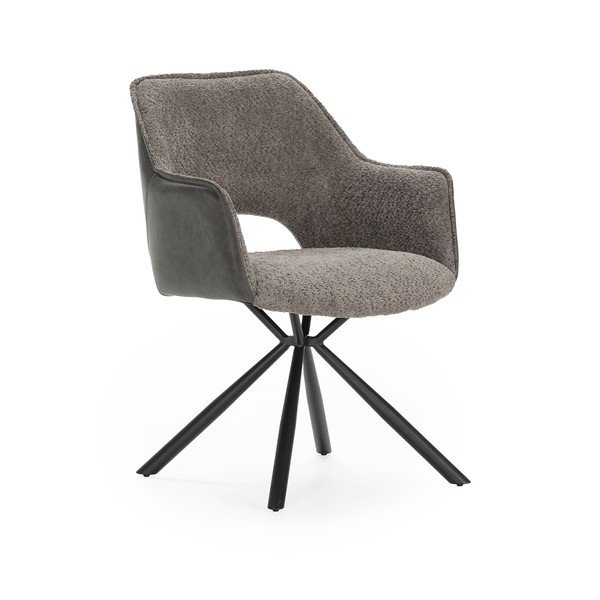 Сиви тапицирани трапезни столове в комплект с подлакътници 2 бр. Mariel – Marckeric