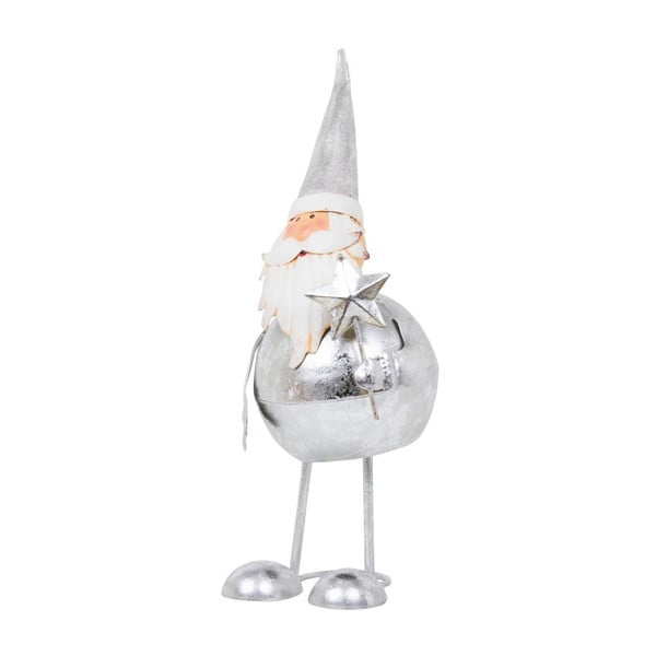 Dekorace Archipelago Silver Bouncing Santa With Star, 41 cm