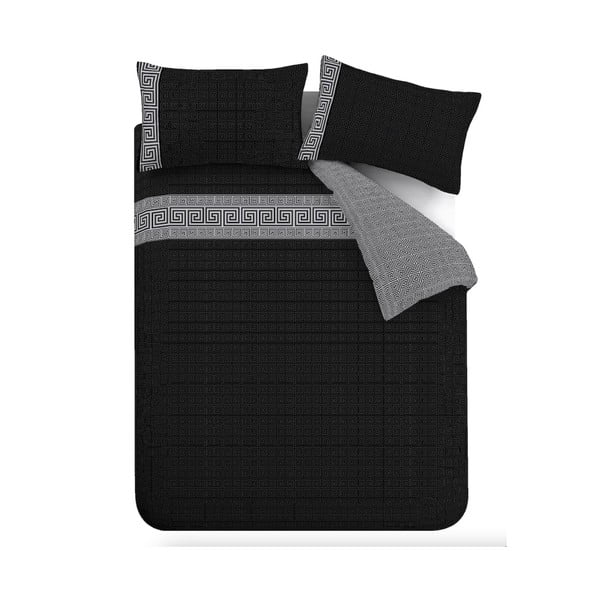 Черно спално бельо за двойно легло 200x200 cm Artemis - Catherine Lansfield