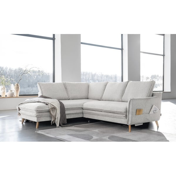 Бежов разтегателен ъглов диван (ляв ъгъл) Charming Charlie – Miuform-image-3