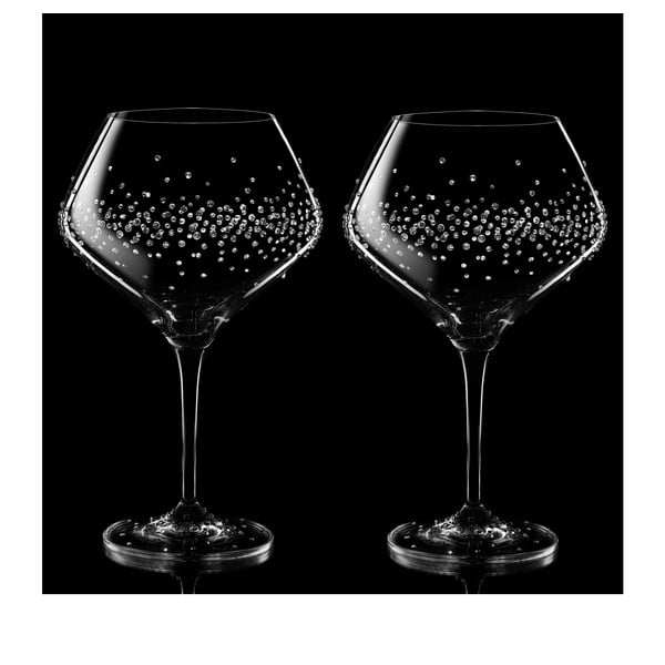 Комплект от 2 чаши за вино Hermes с елементи Swarovski в луксозна опаковка - Bohemian Grace