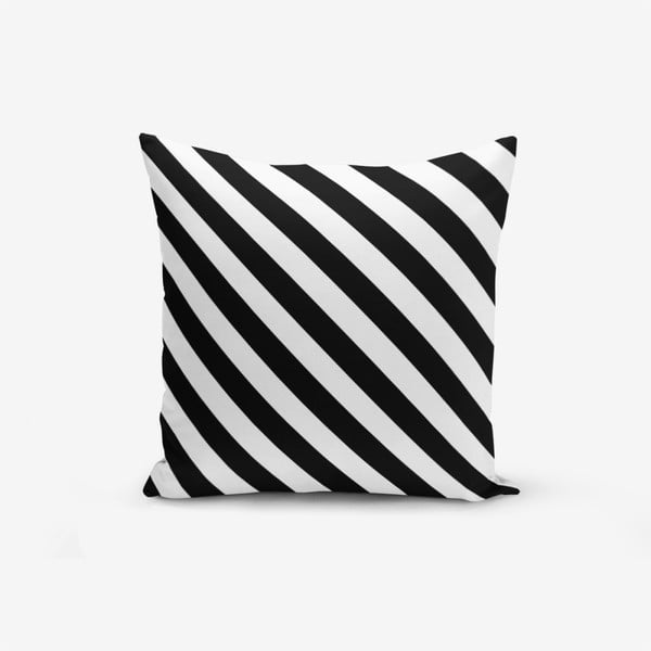 Черно-бяла калъфка за възглавница с памучна смес Black White Seriti, 45 x 45 cm - Minimalist Cushion Covers