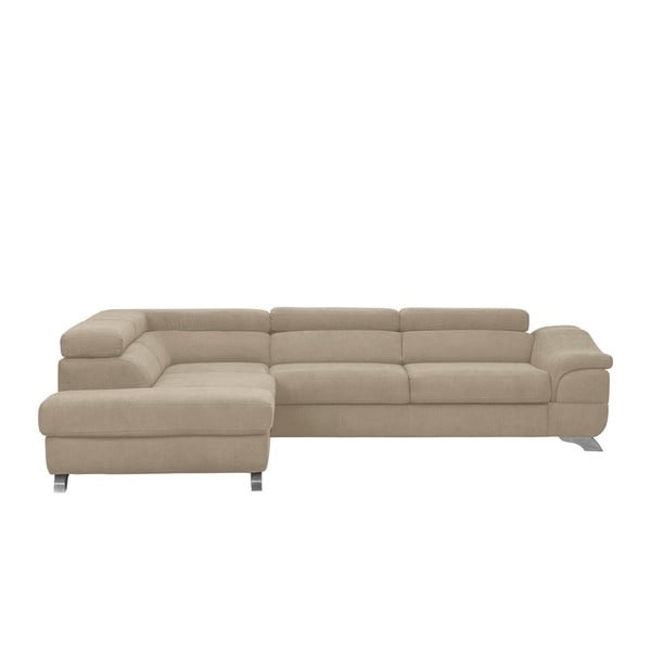 Кафяв и сив ъглов разтегателен диван с кадифена тапицерия Gamma, ляв ъгъл - Windsor & Co Sofas