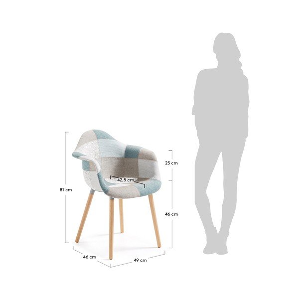 Sada 2 modro-šedých jídelních židlí La Forma Kenna-image-1