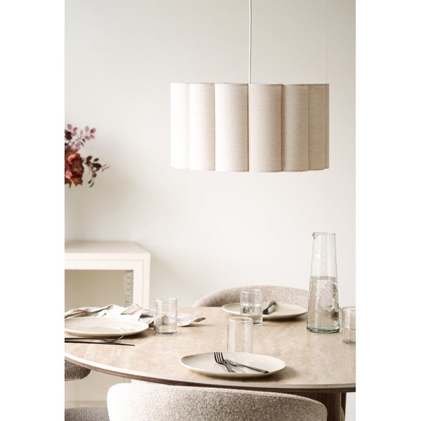 Бежово ленено висящо осветително тяло ø 45 cm Watton – House Nordic-image-1