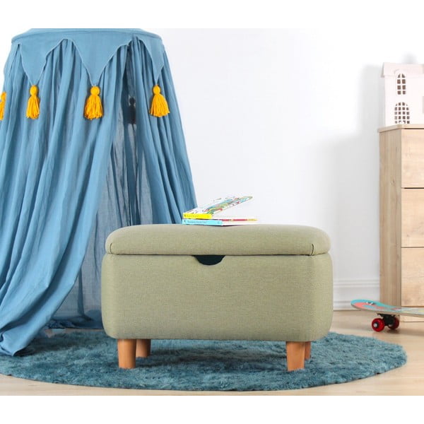 Светлозелен детски пуф Moouv – Artie-image-4