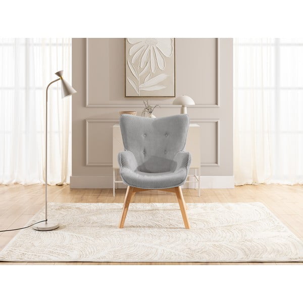 Сиво кресло от рипсено кадифе Niko – Ropez-image-1