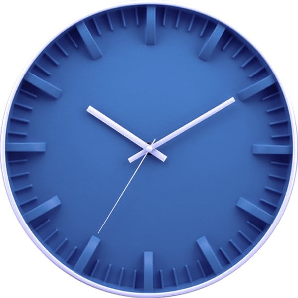 Часовник син минималистичен, 30 см - Postershop