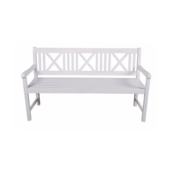 Бяла градинска пейка от масивно дърво Malmö – Garden Pleasure-image-1