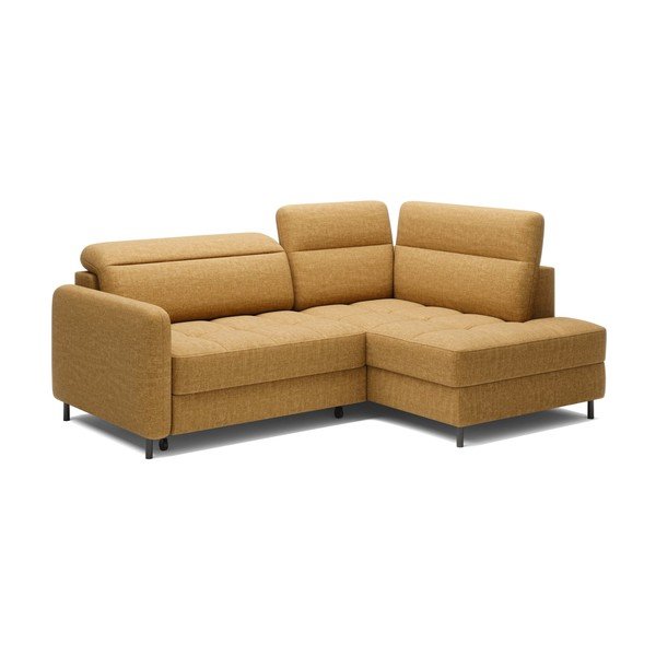 Жълт кадифен разтегателен ъглов диван с място за съхранение (десен ъгъл L форма) Barea – ELTAP-image-2