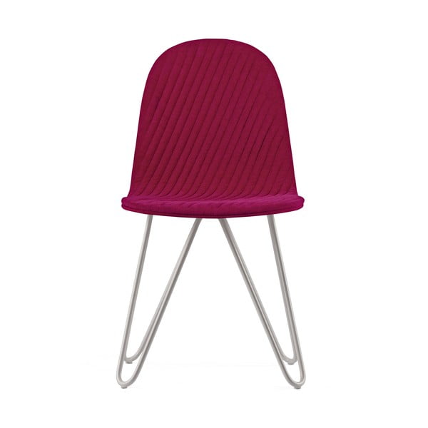 Růžová židle s kovovými nohami Iker Mannequin X Stripe