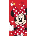 Червена памучна детска кърпа 70x140 cm Minnie "Red heart" – Jerry Fabrics
