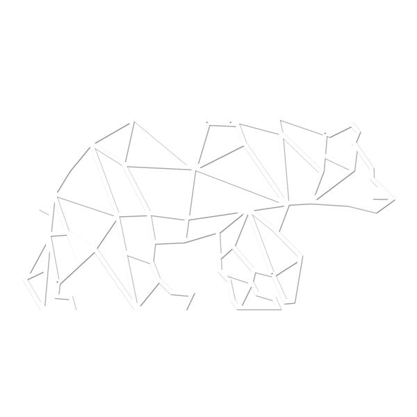 Bílá nástěnná kovová dekorace Wall Decor Bear