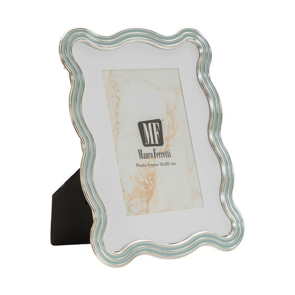 Светлосиня/в сребрист цвят метална/стъклена стояща рамка 17,5x22,5 cm Elizabeth – Mauro Ferretti