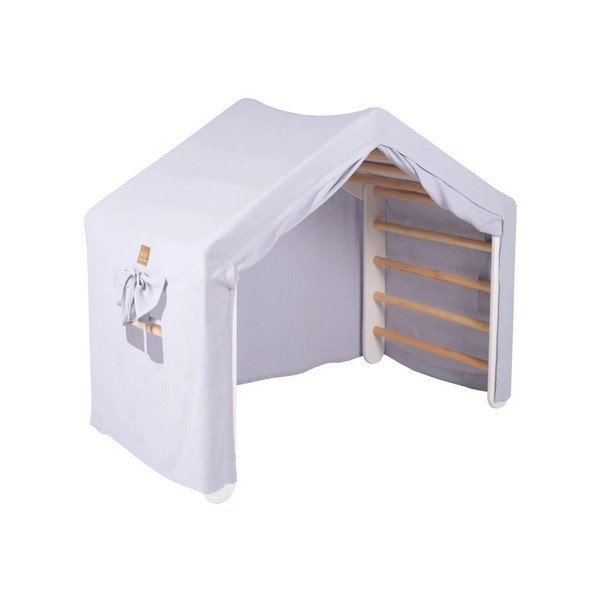 Светлосин/естествен пиклер триъгълник от масивен бор 112x61x94 cm Montessori – Meowbaby-image-3