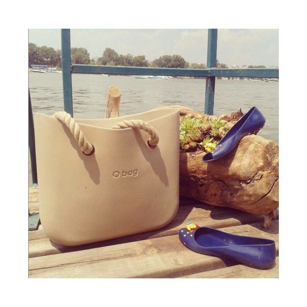 Taška O bag s černými uchy, mentolová-image-4