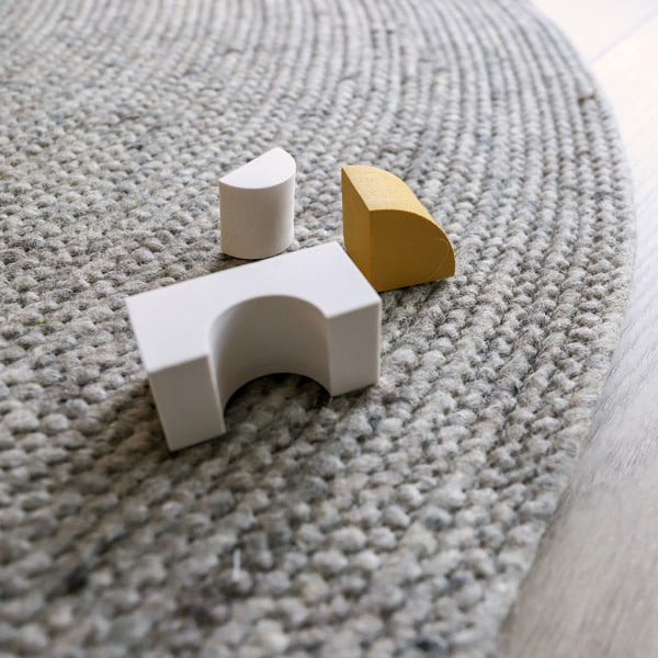 Сив ръчно изработен килим от вълна и памук, ø 140 cm Neethu - Nattiot-image-3