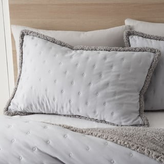 Сиво двойно  спално бельо от шерпа 200x200 cm Cosy Nori – Catherine Lansfield