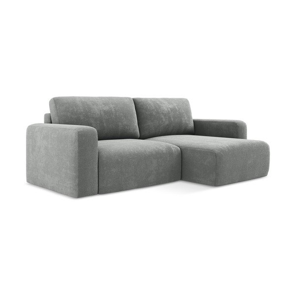 Сив шенилов сгъваем/с място за съхранение ъглов диван (десен ъгъл) Kona – Makamii-image-2