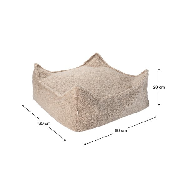 Светлокафяв детски пуф от букле Square – Wigiwama-image-4