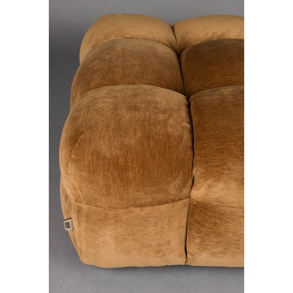 Кафява кадифена модулна табуретка Hackman – Dutchbone-image-3