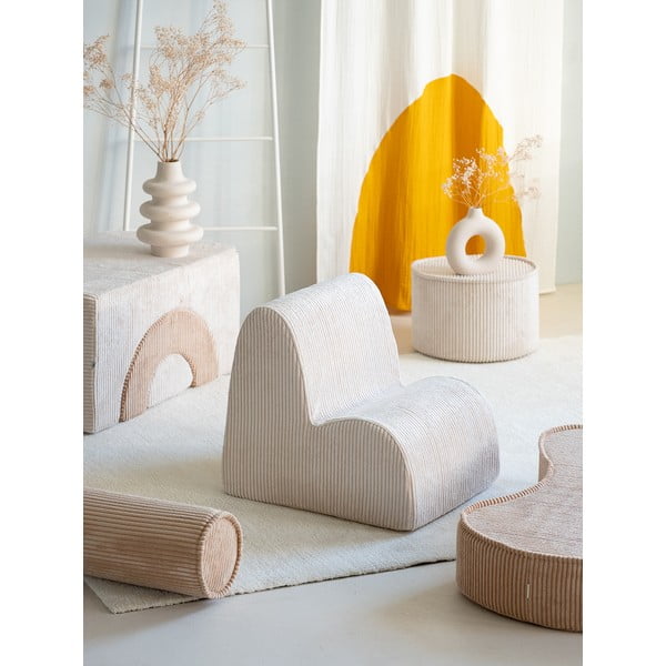 Кремав детски стол от рипсено кадифе Cloud – Wigiwama-image-1