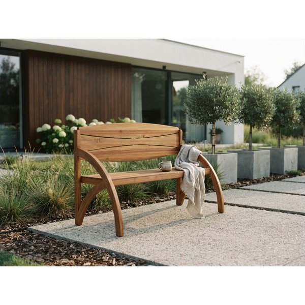 Кафява градинска пейка от масивно дърво Hadia – Garden Pleasure-image-1