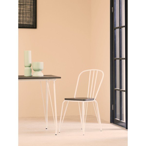 Бял/в естествен цвят трапезен стол от масивен бряст District – Premier Housewares-image-1