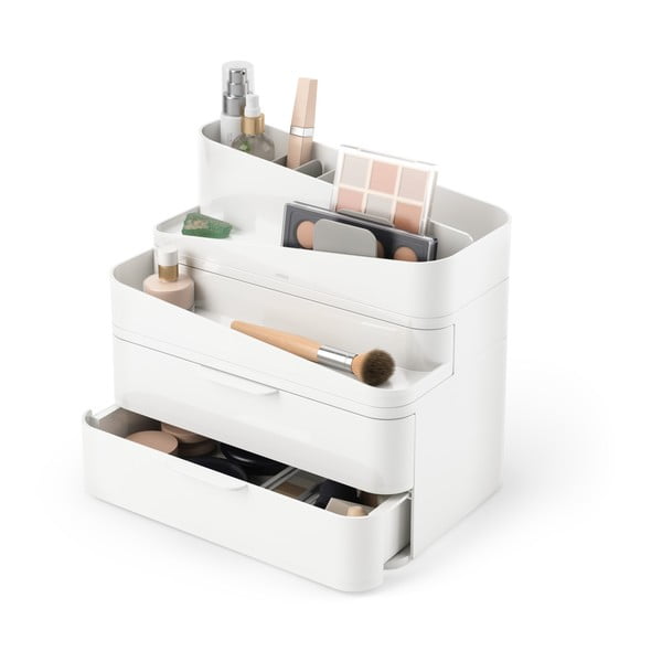 Бял пластмасов органайзер за баня за козметика Glam - Umbra