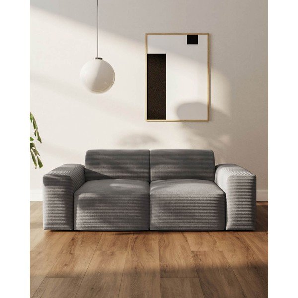 Сив велурен диван 205 cm Fluvio - MESONICA-image-3