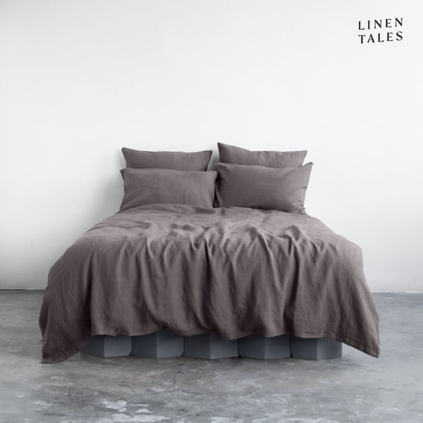 Тъмносиво спално бельо за единично легло 14 0x200 cm - Linen Tales