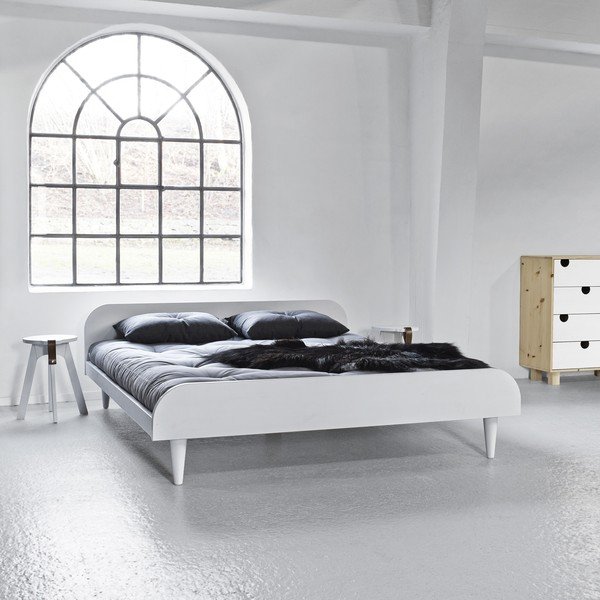 Dvoulůžková postel z borovicového dřeva s matrací Karup Design Twist Double Latex White/Natural, 180 x 200 cm-image-1
