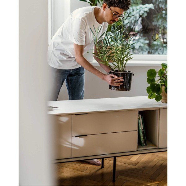 Сиво-бежова маса за телевизор 189x61x42 cm Mod – noo.ma-image-2