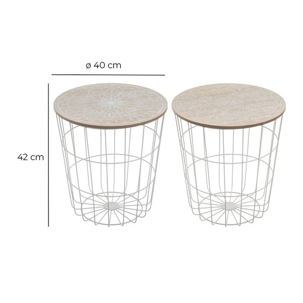 Кръгли странични масички в комплект от 2 бр. ø 40 cm – Casa Selección-image-4