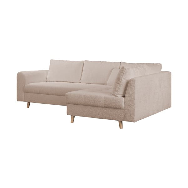 Бежов ъглов диван от плат букле (десен ъгъл) Ariella - Ropez-image-3