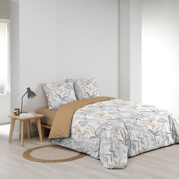 Жълто-бяло двойно удължено спално бельо 240x220 cm Kimberly – douceur d'intérieur-image-2