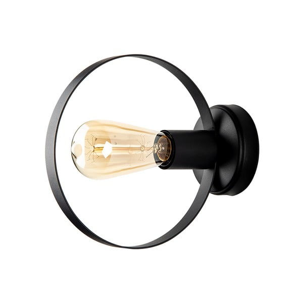 Черна стенна лампа, височина 20 cm Circle - Squid Lighting