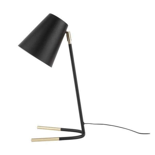 Черна настолна лампа със златни детайли Noble - Leitmotiv