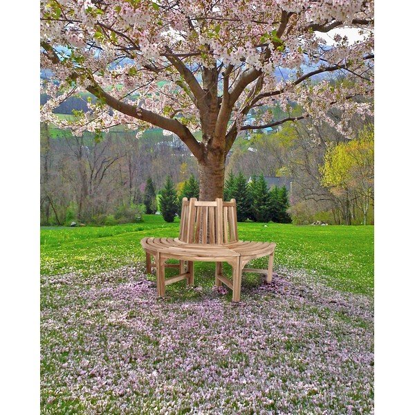 Кафява градинска пейка от масивно дърво Java – Garden Pleasure-image-1