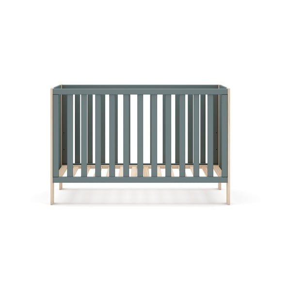 Детско креватче 60x120 cm в естествен цвят/сиво-зелено Esteban – Marckeric-image-2