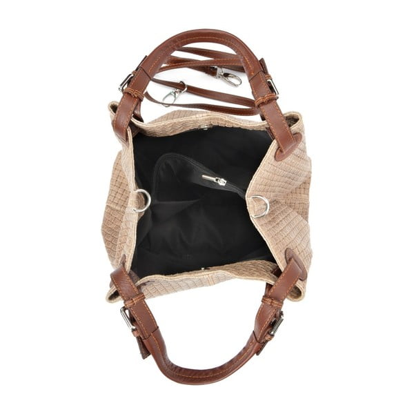 Hnědošedá kožená kabelka Isabella Rhea 858-image-4