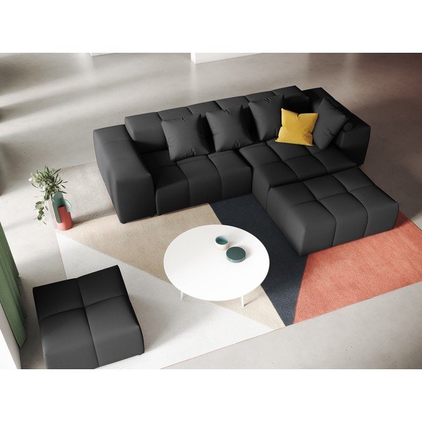 Черен ъглов диван (променлива) Rome - Cosmopolitan Design-image-1