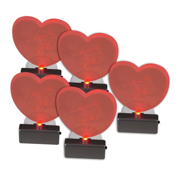 Комплект от 5 светлинни декорации във формата на сърце, Ø 10,5 см - Naeve