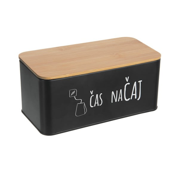 Метална кутия за чай в черно-естествен цвят – Orion-image-2